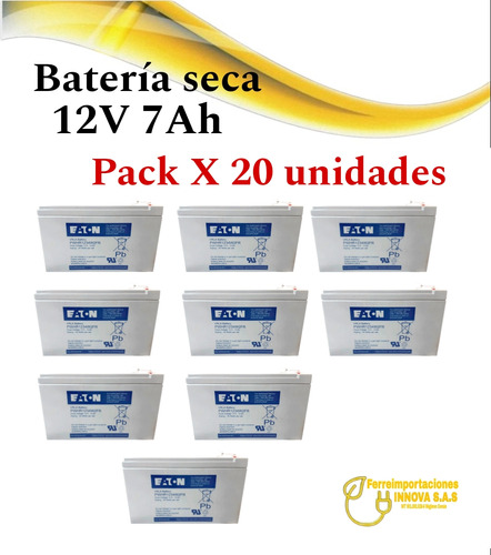 Batería Seca 12v 7ah Pack X 20 Unidades 