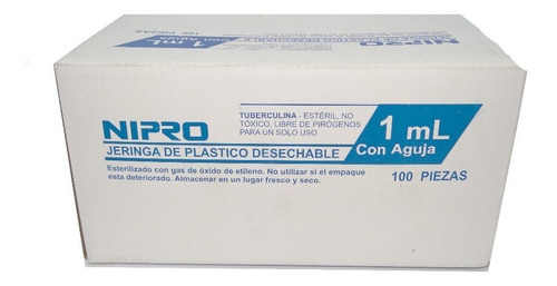 Jeringa Tuberculina 1ml - Aguja 27gx13mm Nipro - Pack X 300u | Mercado Libre