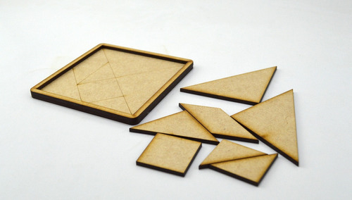 24pzs Material Didáctico Tangram  20cm Madera De Mdf Art3939