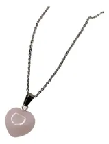 Comprar Cadena Collar Con Dije De Cuarzo Rosa Piedra Natural Corazón