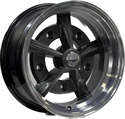 Roda Raw Classic Raider Aro 15 5x205 (jogo) 5,5/6,5 +bicos Cor Grafite Com Diamantada