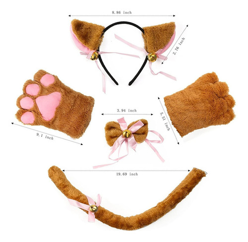 I Traje De Cosplay De Gato Com Orelhas De Gatinho Para Vestido