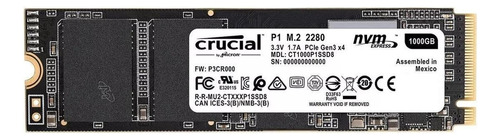 Disco sólido SSD interno Crucial CT1000P1SSD8 1TB