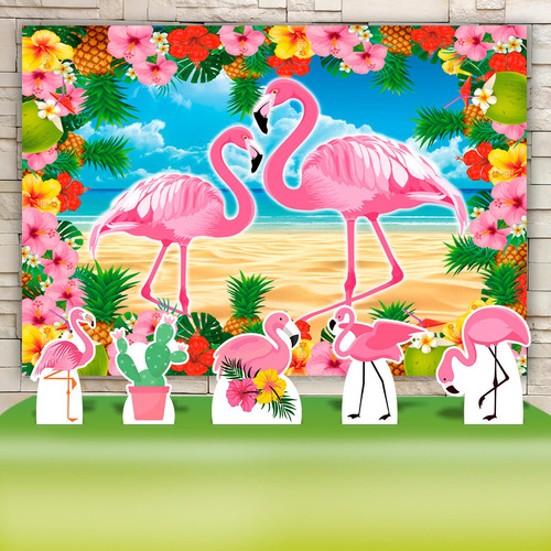 Kit Painel+displays Festa Infantil Flamingo , Cenários