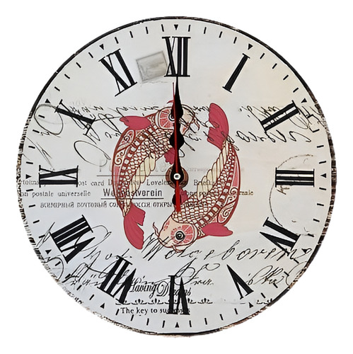 Reloj De Pared Rústico Angustiada Impresión Fina 30cm Con Ho