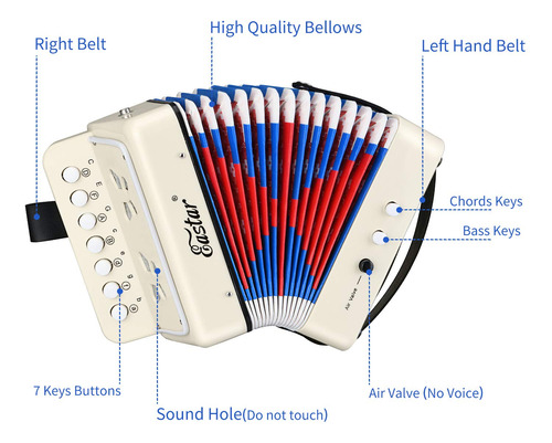 Juguete Con Botones Accordion Eastar Kids Con 10 Teclas Para