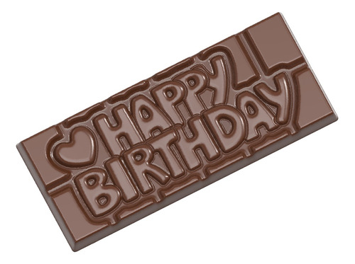 Molde Para Tableta De Chocolate World Happy Birthday 12010cw