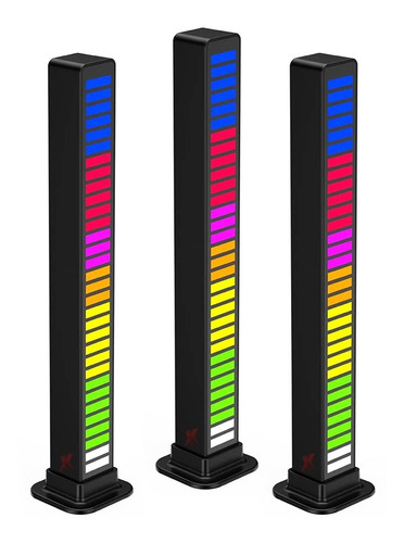 Luz Led Audioritmica Recargable X3 Rgb Gammer  Streamer 