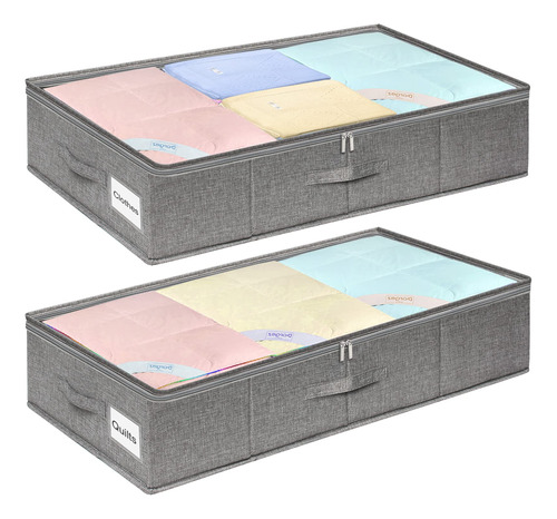 Caja De Almacenamiento Para Ropa Gris (pack De 2)