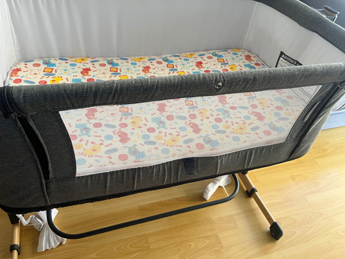 Cuna Colecho Balancin Aries 3 En 1 Mega Baby Gris Oscuro