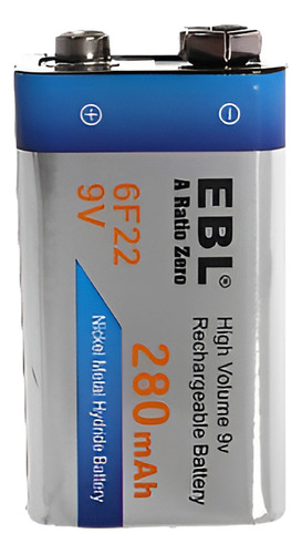 1pc Batería 6f22 280mah 9v 9v Batería Recargable De Nimh