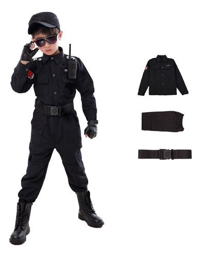 Disfraz De Cosplay Militar Para Niños, Uniforme De Policía,