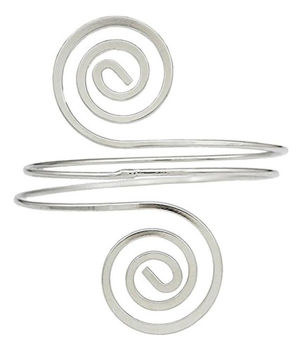 Pulsera Hueca En Capas De Brazalete Ancho Plata