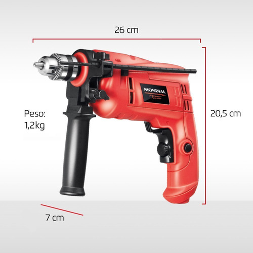 Atornillador eléctrico Mondial NFFI-07, 600 W, 10 mm, con accesorio de