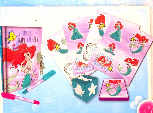 Imagen 2 de 2 de Disney La Sirenita Ariel Diario Set De Lujo Nuevo
