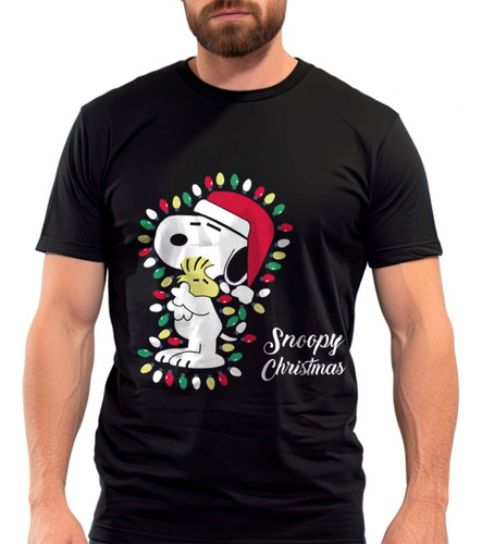 Playera Snoopy Navidad Luces Navideñas Familiar