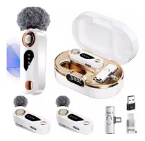 Comprar Micrófonos De Solapa Inalámbricos S36 Profesionales Para Celular Tipo C - iPhone Lightning Y Pc Con Estuche De Carga Y Filtros Antipop