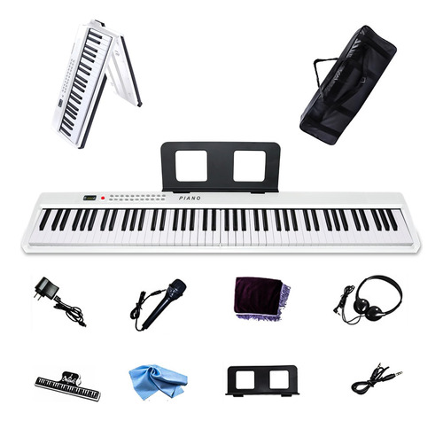 Piano Digital 88 Teclas Semipesado Con Soporte, Bluetooth Y