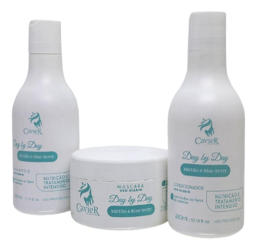 Kit Shampoo Mascara Condicionador 840ml Mirtilo Cavier