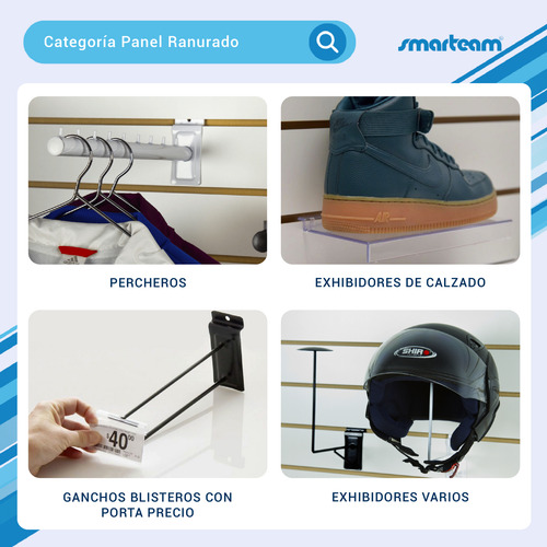 Gancho Blistero Común 30 Cm / Peroque - Ranurado - Pack 100u Negro
