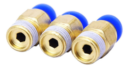 10 Conector Neumatico 4 Mm 1 8 Macho Recto Un Toque Bspt