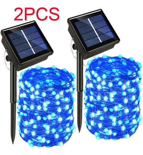 2 Luces De Hadas De Cadena De Navidad Solar 30m 300led