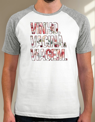 Camiseta Camisa Vinho Vacina E Viagem Sus