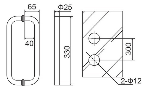 Jaladera Tipo C Tubular 30cm Para Puerta Acero Inoxidable