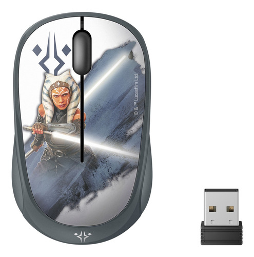 Mini Mouse Star Wars Ahsoka Inalámbrico De 1200 Dpi Steren Gris
