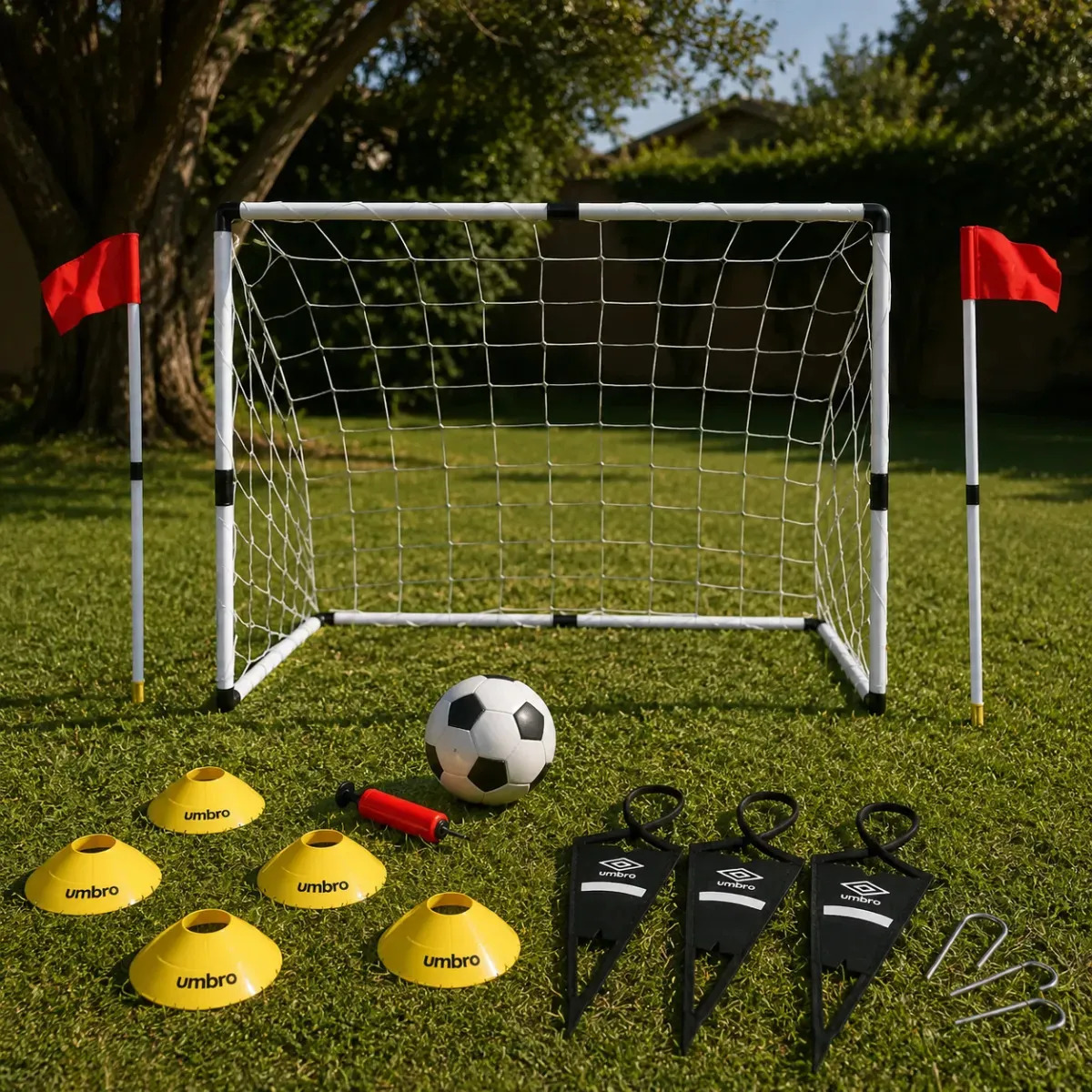 Kit Treino Umbro P/ Futebol Completo Trave 1,22 + Acessórios Branco