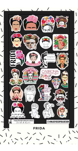 Stickers Frida Vinilos Calcos A Prueba De Agua Termos