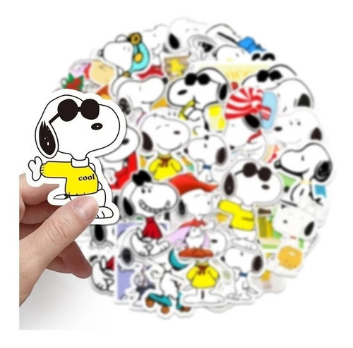 Imagen 2 de 7 de Snoopy - Set De 50 Stickers / Calcomanias / Pegatinas
