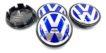 Comprar Centro Rin Emblema Azul 56mm Vw Jetta Bora Golf Jgo. 4 Pzas.