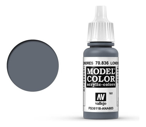 Vallejo Model Color 17ml Pintura Acrílica Color 161 Gris Londres 70.836