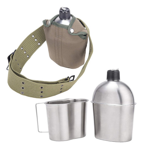 Cantimplora Militar De Acero Inoxidable Gi Army Taza Y ...