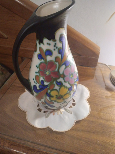 Antiguo Jarron De Ceramica Esmaltada Origen Belga Art Deco .