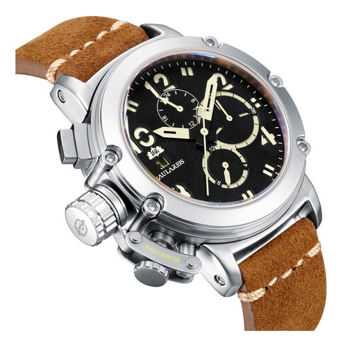 De Reloj De Cuero Mecánico Automático Paulareis Para Hombre