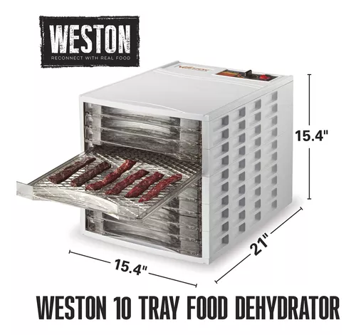 Weston Máquina deshidratadora de alimentos para carne seca de res, cuero de  frutas, hierbas, golosinas para perros, verduras, carnes, sin BPA