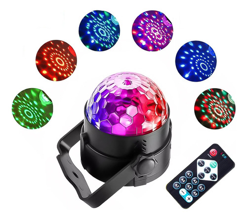 Bola Disco Led Rgb Rítmica Giratoria Luces Para Fiesta