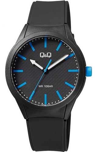Reloj Q&q Deportivo Vr28j028y Sumergible 100%original Color de la correa Negro con manecillas azules