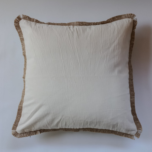 Almohadon Tusor Con Flecos De Yute 45x45cm