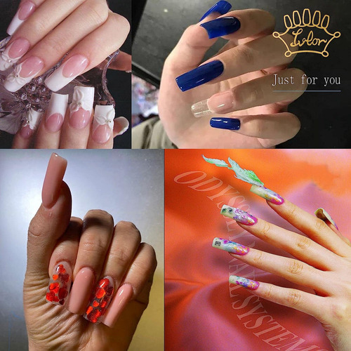 500 Pcs Clear Fanis Uñas Puntas De Uñas Medio Blancas