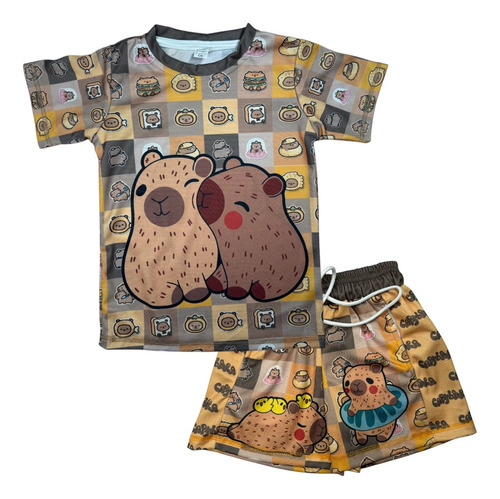 Conjunto Niña Capibara Playera Y Short Capibara Tsa014 Xl (10)