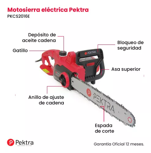 Electrosierra Motosierra Electrica Pektra 2000w Espada 40cm