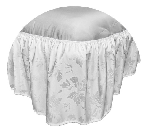 Saia Cama Box Com Babado Tamanho Casal Padrão Jacquard Cor Branco