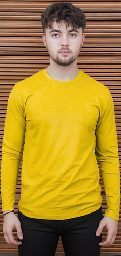 Remera Hombre Camiseta Manga Larga Algodon Premium 24/1