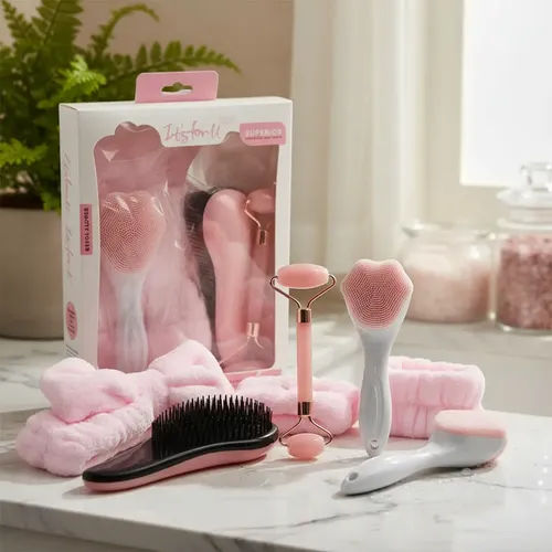 Kit Skincare 5 Peças Rosa - Completo Para Autocuidado | Frete grátis