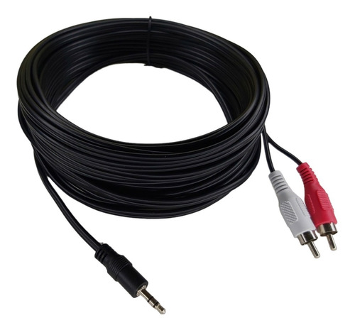 Cable De Audio Auxiliar Plug 3.5 A 2 Rca 11 Metros