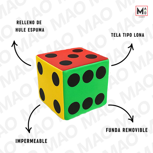 Dado Gigante Estimulación Temprana De Puntos 40x40 Diversión