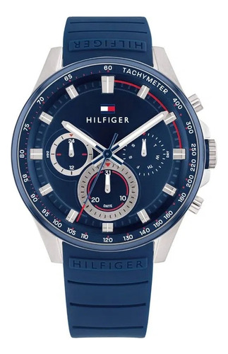 Reloj Tommy Hilfiger Max 1791970 Multifuncion P/hombre -azul